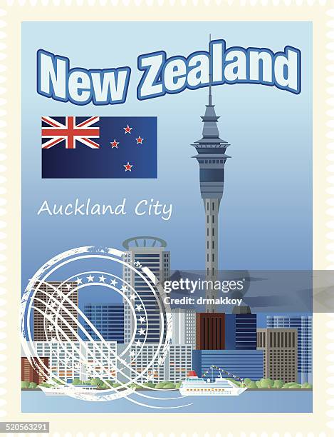 ilustrações de stock, clip art, desenhos animados e ícones de selos de nova zelândia - auckland