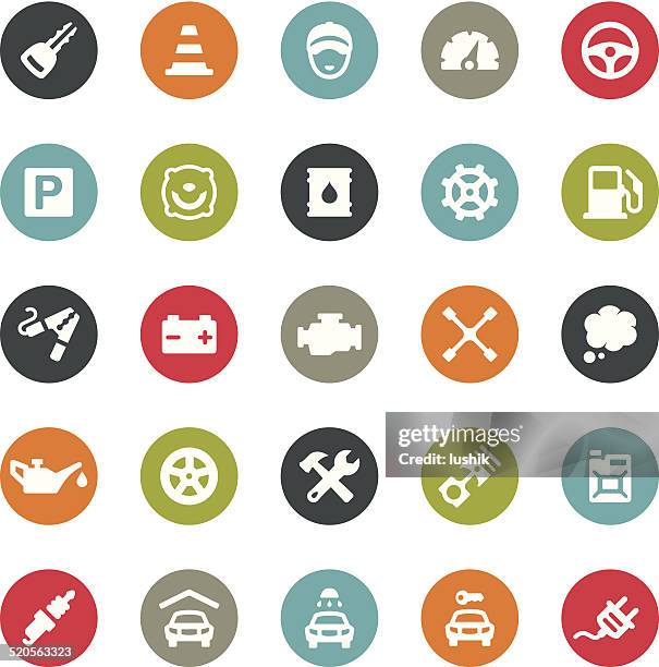 autowerkstatt icons/ringico series - starthilfe stock-grafiken, -clipart, -cartoons und -symbole