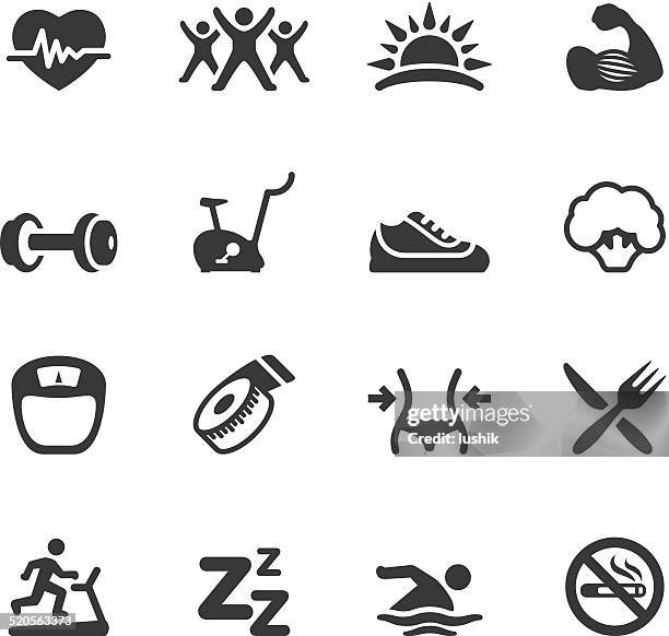 soulico icons - activity and sport - sports training stock illustrations