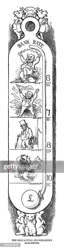 Cartoon Victorian stockbrokers' barometer