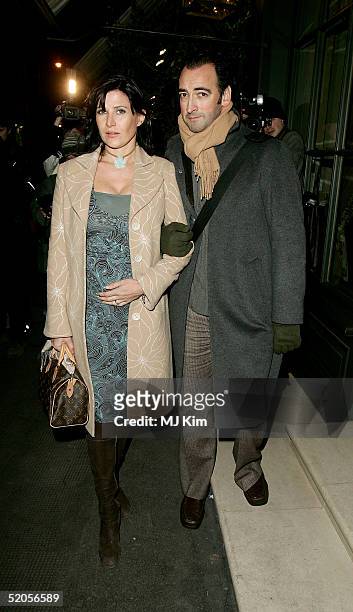 Comedians Ronni Ancona and Alistair McGowan arrive at the Celebrity Screnning for film "Meet The Fockers" at the Covent Garden Hotel on January 24,...