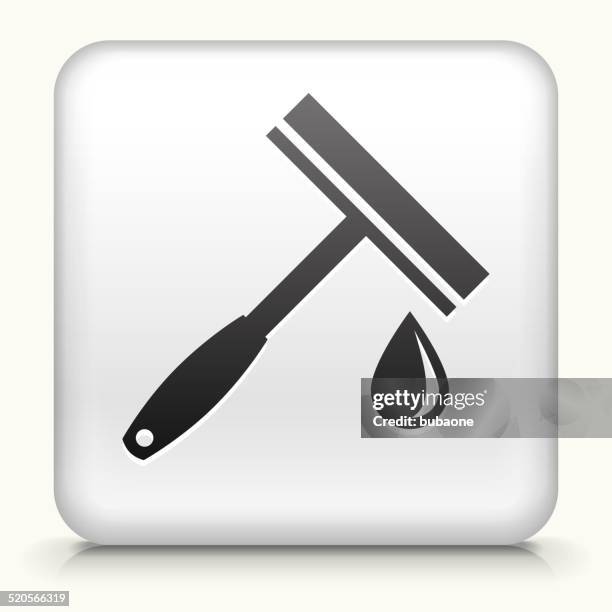 square button with window wiper royalty free vector art - windshield wiper stock illustrations