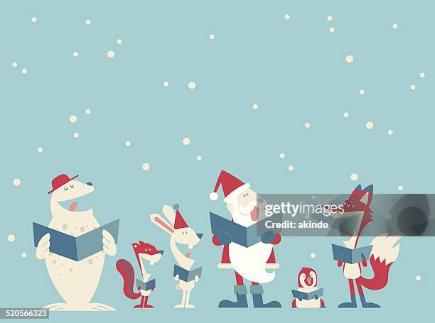 stockillustraties, clipart, cartoons en iconen met xmas chorus - sinterklaasliedje