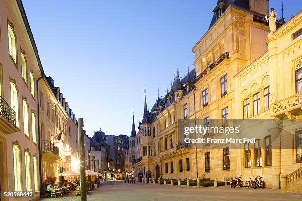 rue du marché-aux-herbes and the grand-ducal palace - grand ducal palace 個照片及圖片檔