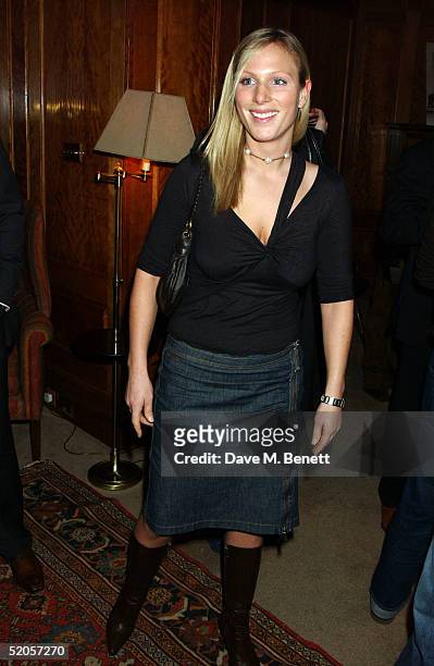 Zara Phillips arrives at the Celebrity Screening for the film "Meet The Fockers" at the Covent Garden Hotel on January 24, 2005 in London. The film...
