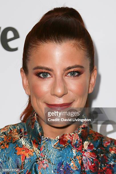 Michelle Pesce arrives at the Marie Claire Fresh Faces Party at the Sunset Tower Hotel on April 11, 2016 in West Hollywood, California.