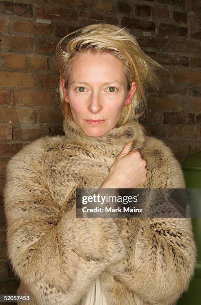 Actress Tilda Swinton poses during the portraits session for "Thumbsucker" at the VW Lounge during the 2005 Sundance Film Festival on January 24,...