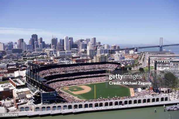 General view of Pacific Bell Park, home of the San Francisco Giants, taken on May 18, 2002 in San Francisco, California.