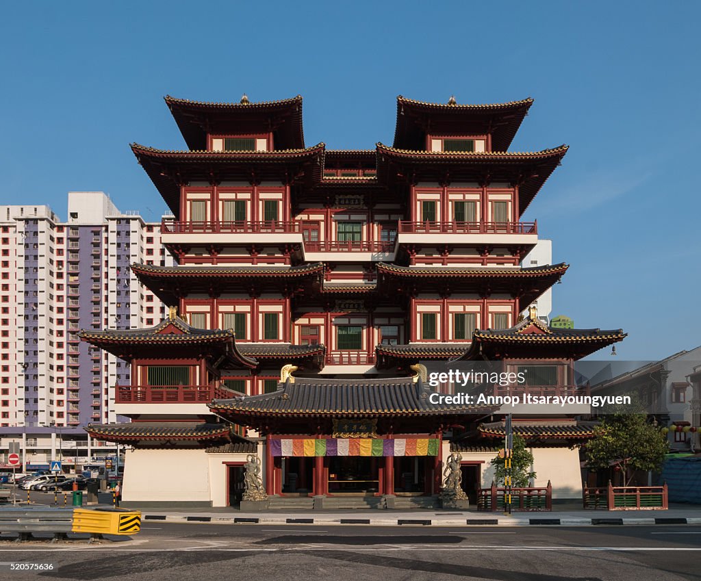 Buddha Tooth Relic Temple in China Town Singapore