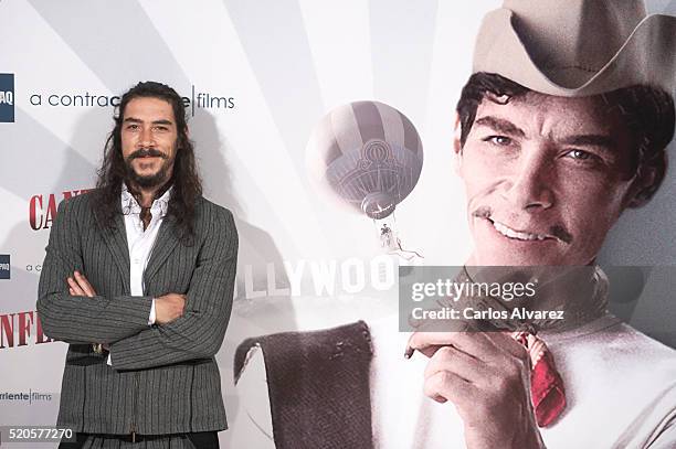 Spanish actor Oscar Jaenada attends "Cantinflas" photocall at the Verdi cinema on April 12, 2016 in Madrid, Spain.