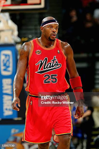 Marc Jackson of the Philadelphia 76ers is seen on the court during the game against the Golden State Warriors at the Arena in Oakland on January 3,...