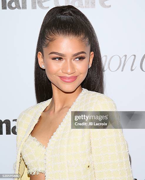 Zendaya attends the 'Fresh Faces' party, hosted by Marie Claire, celebrating the May issue cover stars on April 11, 2016 in Los Angeles, California.
