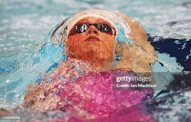 Hannah Miley competes in the heats of the Women's 400M IM during Day One of The British Swimming Championships at Tollcross International Swimming...