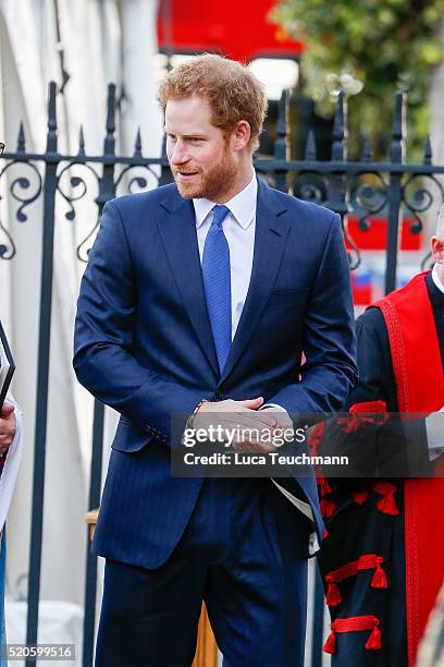 Prince Harry attends Service Of Commemoration For Tunisia Terrorist Attacks at Westminster Abbey on April 12, 2016 in London, England.