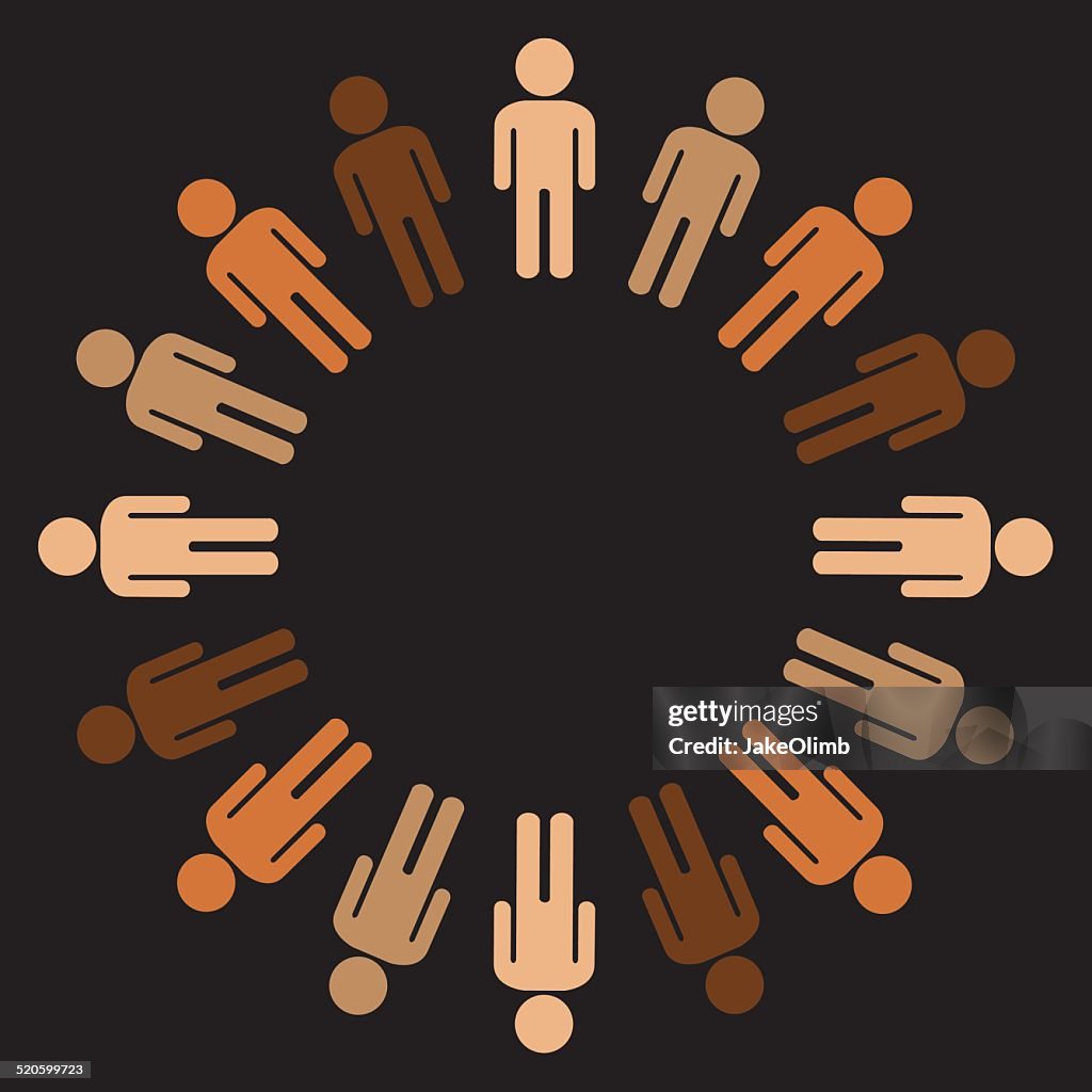 Circle of Multi Race People