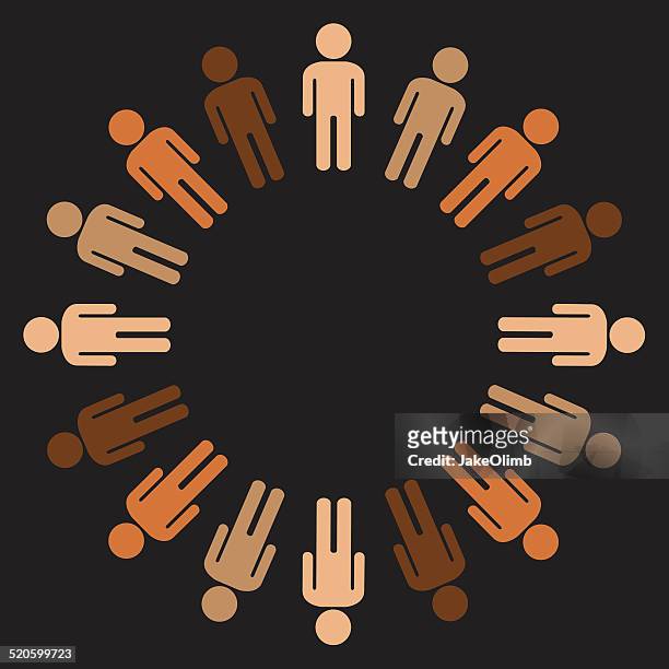 circle of multi race people - minority groups stock illustrations