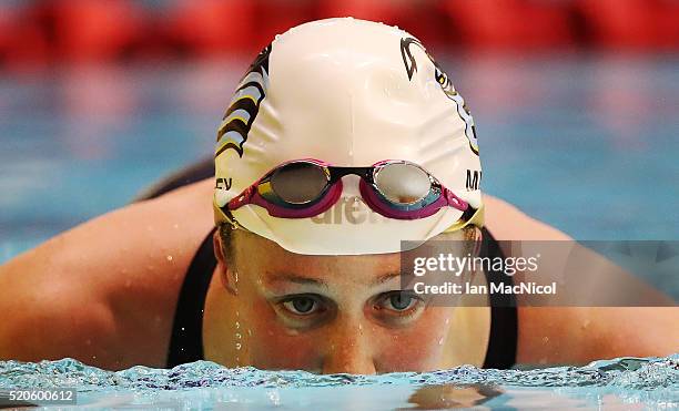 Hannah Miley competes in the heats of the Women's 400M IM during Day One of The British Swimming Championships at Tollcross International Swimming...