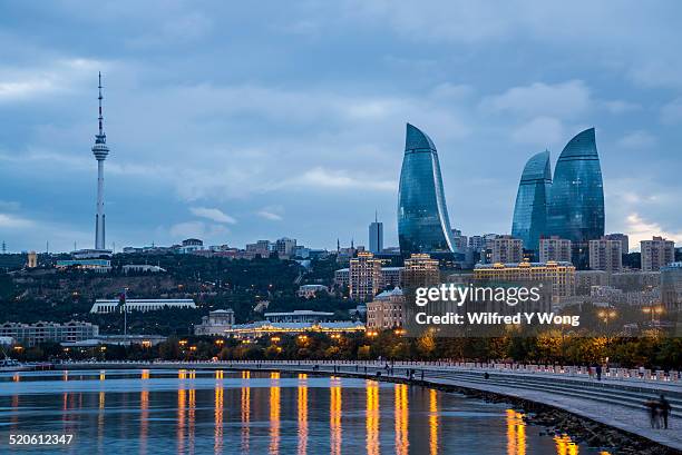 baku skyline - baku skyline stock pictures, royalty-free photos & images