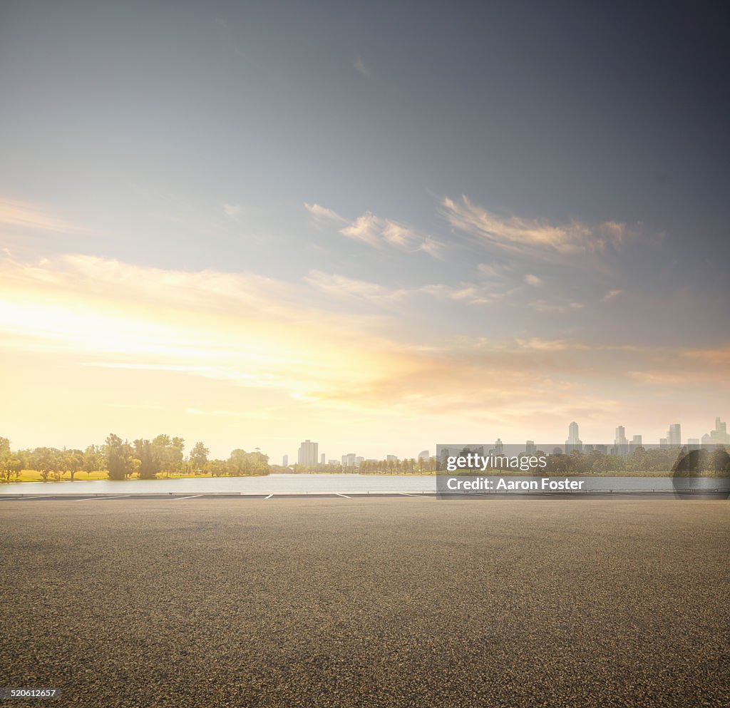 Lake parking lot