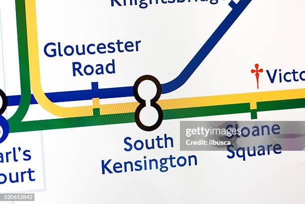 london underground map - sloane square stock pictures, royalty-free photos & images