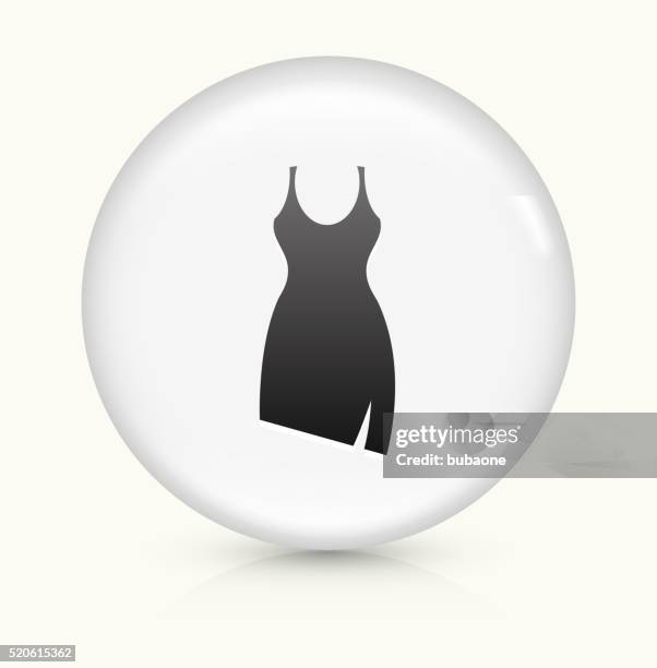 dress icon on white round vector button - slit clothing stock illustrations