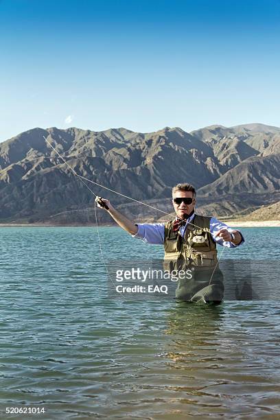 fly fisherman - trout fishing stock pictures, royalty-free photos & images