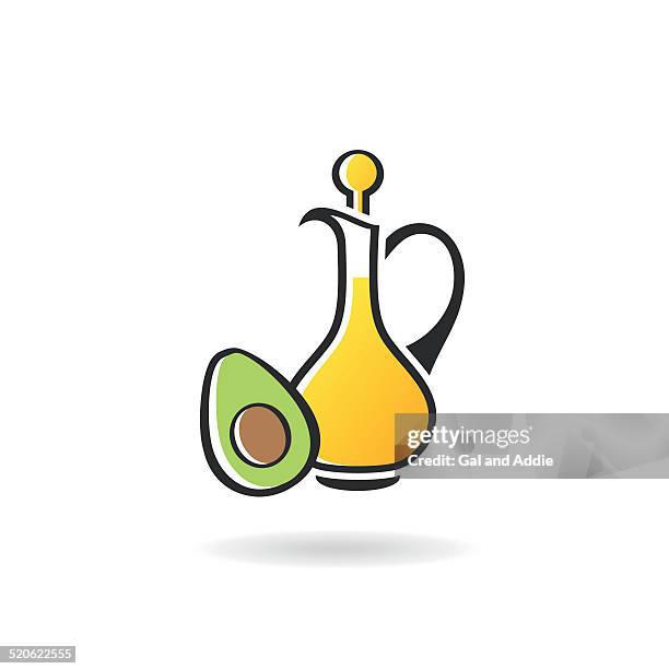 avocado oil icon - bottle of avocado oil stock illustrations