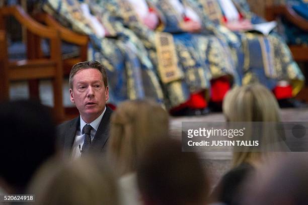British journalist Frank Gardner speaks during a service of commemoration for victims of the 2015 terrorist attacks in Tunisia at Westminster Abbey...