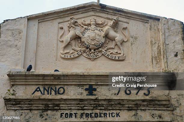 top of the entrance gate to fort frederick - trincomalee stock pictures, royalty-free photos & images