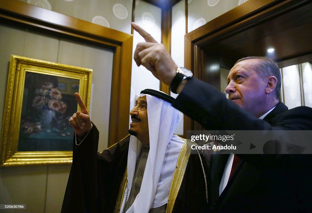 King Salman bin Abdulaziz Al Saud of Saudi Arabia in Turkey's Ankara