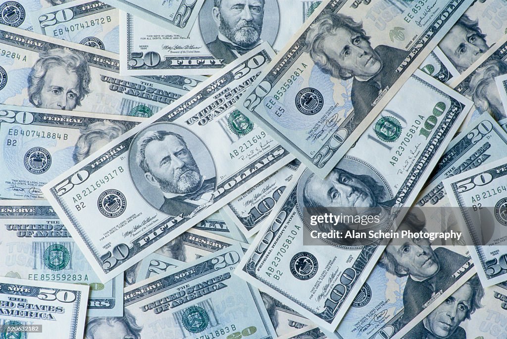 Various American Dollar Bills