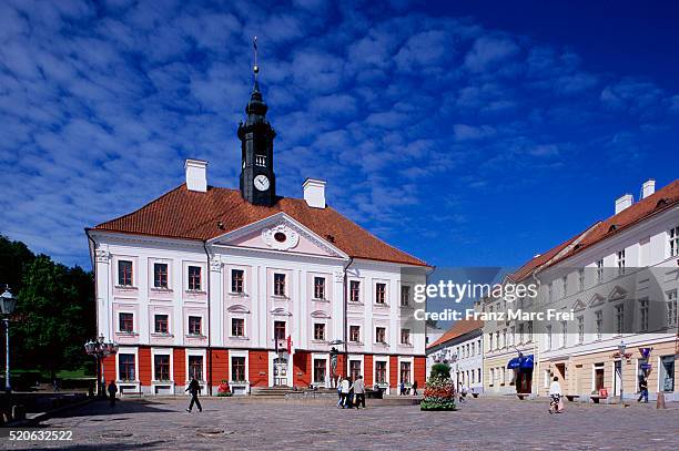 rathaus of tartu - estonia stock pictures, royalty-free photos & images