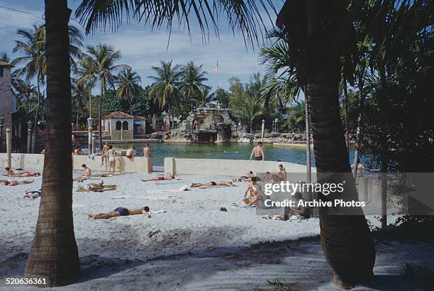 The Venetian Pool, a public swimming pool in Coral Gables, Florida, USA, circa 1960.