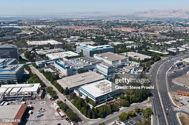 intel headquarters - silicon valley stock-fotos und bilder