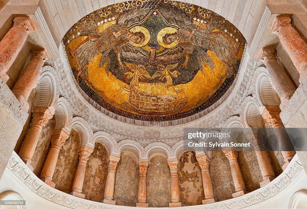 France, Loiret, Germigny-des-pres Church, Carolingian Mosaic of The Ark of the Covenant