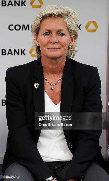 Head coach Silvia Neid of Germany looks on during the UEFA Women's Euro 2017 qualifier between Germany and Croatia at Osnatel Arena on April 12, 2016...