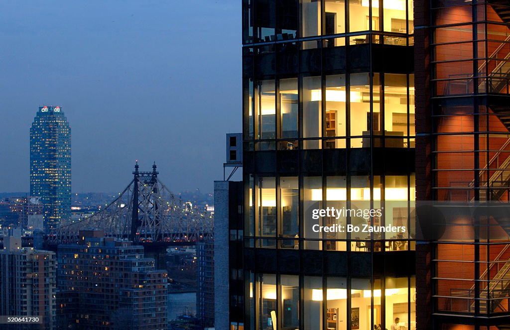 Twilight View of Manhattan Office Building