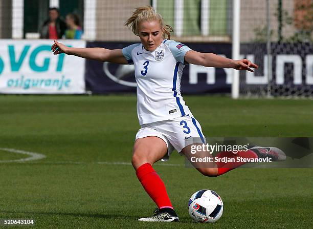 Alex Greenwood of England in action during the UEFA Women's European Championship Qualifier match between Bosnia and Herzegovina and England at FF...