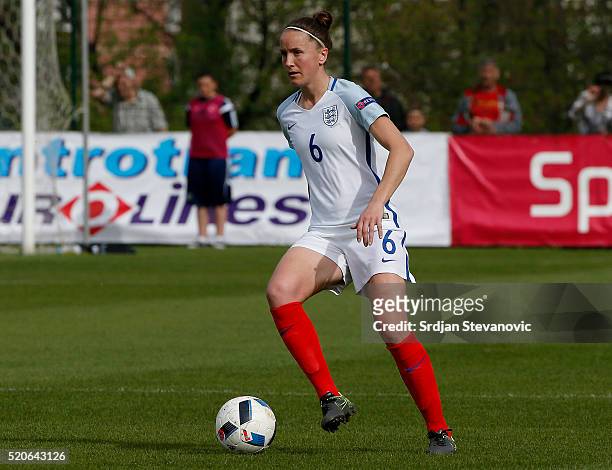 Casey Stoney of England in action during the UEFA Women's European Championship Qualifier match between Bosnia and Herzegovina and England at FF BIH...