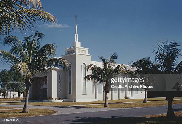 The Coral Gables Baptist Church in Coral Gables, Florida, USA, 1959.