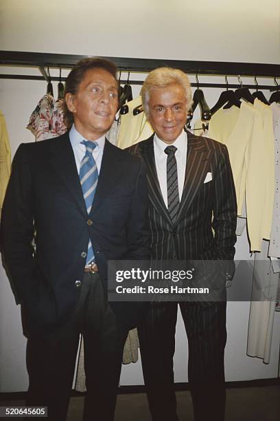 Italian fashion designer, Valentino Garavani and honorary president of the Valentino Fashion House, Giancarlo Giammetti at a party held by Valentino...