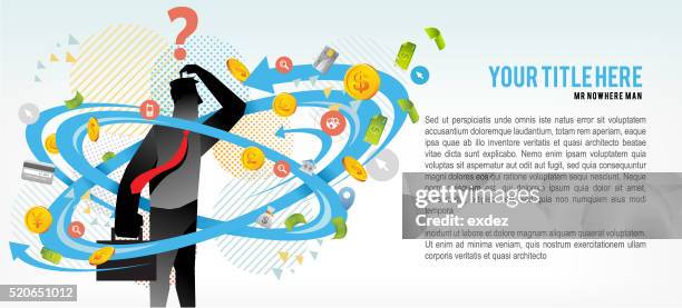 business insecurity copy space - man surrounded stock illustrations