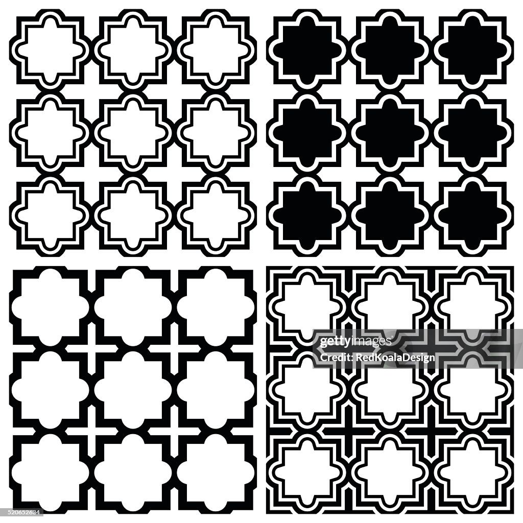 Arabic Seamless Pattern Set Islamic Repetitive Design High-Res Vector ...
