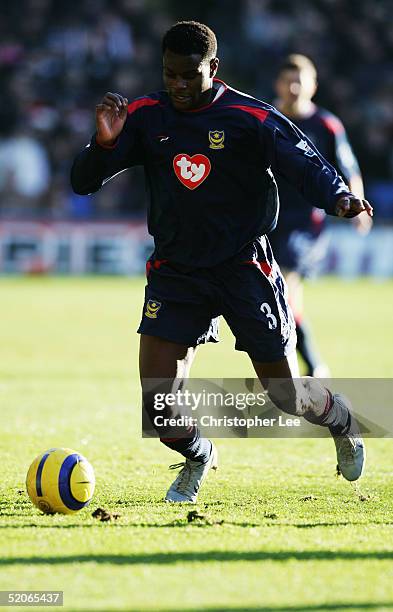 Valery Mezague of Portsmouth in action during the Barclays Premiership match between Crystal Palace and Portsmouth at Selhurst Park on December 26,...