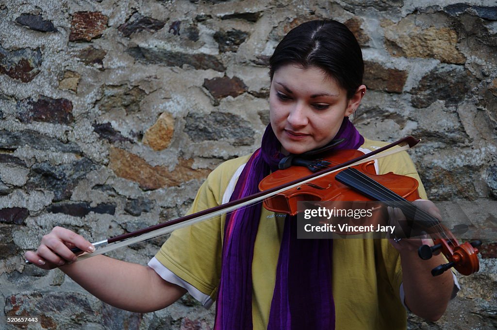 Playing violin