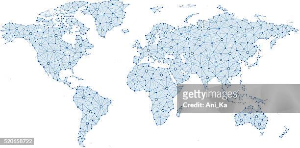 technology image of world map - latin america map stock illustrations