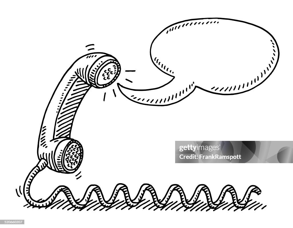 Telephone Receiver Speech Bubble Drawing