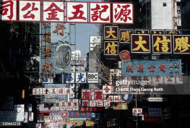 street signs - china 1985 stockfoto's en -beelden