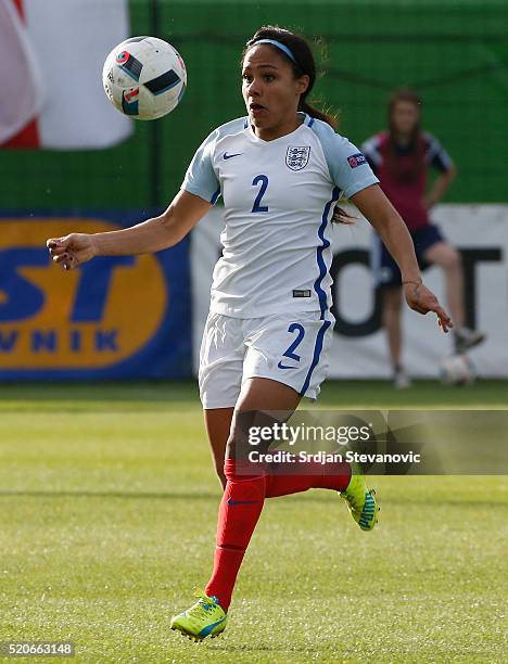 Alex Scott of England in action during the UEFA Women's European Championship Qualifier match between Bosnia and Herzegovina and England at FF BIH...