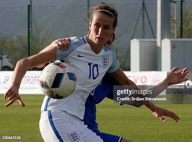 Jill Scott of England in action during the UEFA Women's European Championship Qualifier match between Bosnia and Herzegovina and England at FF BIH...